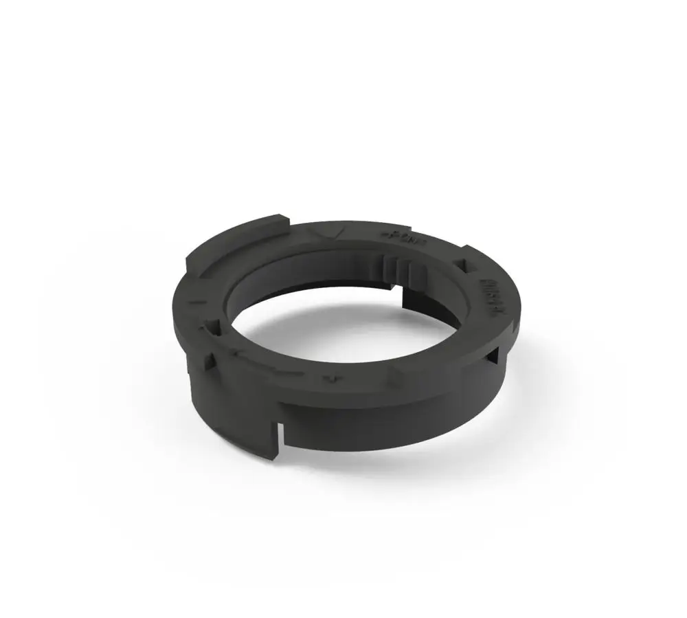 Schwarzer Einstellring von HANSA mit innerem Durchmesser und mehreren Einkerbungen zur Positionierung oder Befestigung.